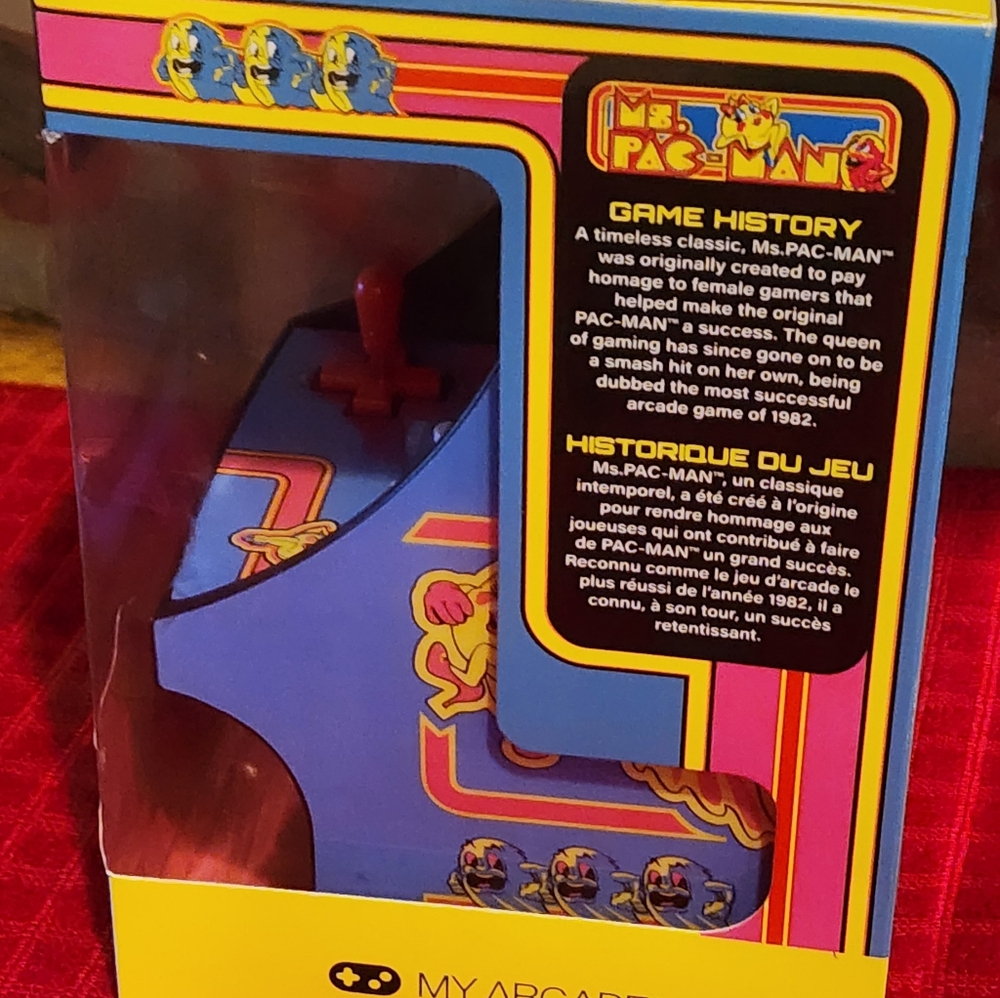 Arcade Ms. Pac-Man Mini Arcade - Yellow, Blue, Red - Picture 2 of 4